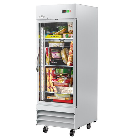 Koolmore Stainless-Steel Upright Freezer w/Reach-In Self-Close Glass Door, 3 Storage Shelves RIF-1D-GD